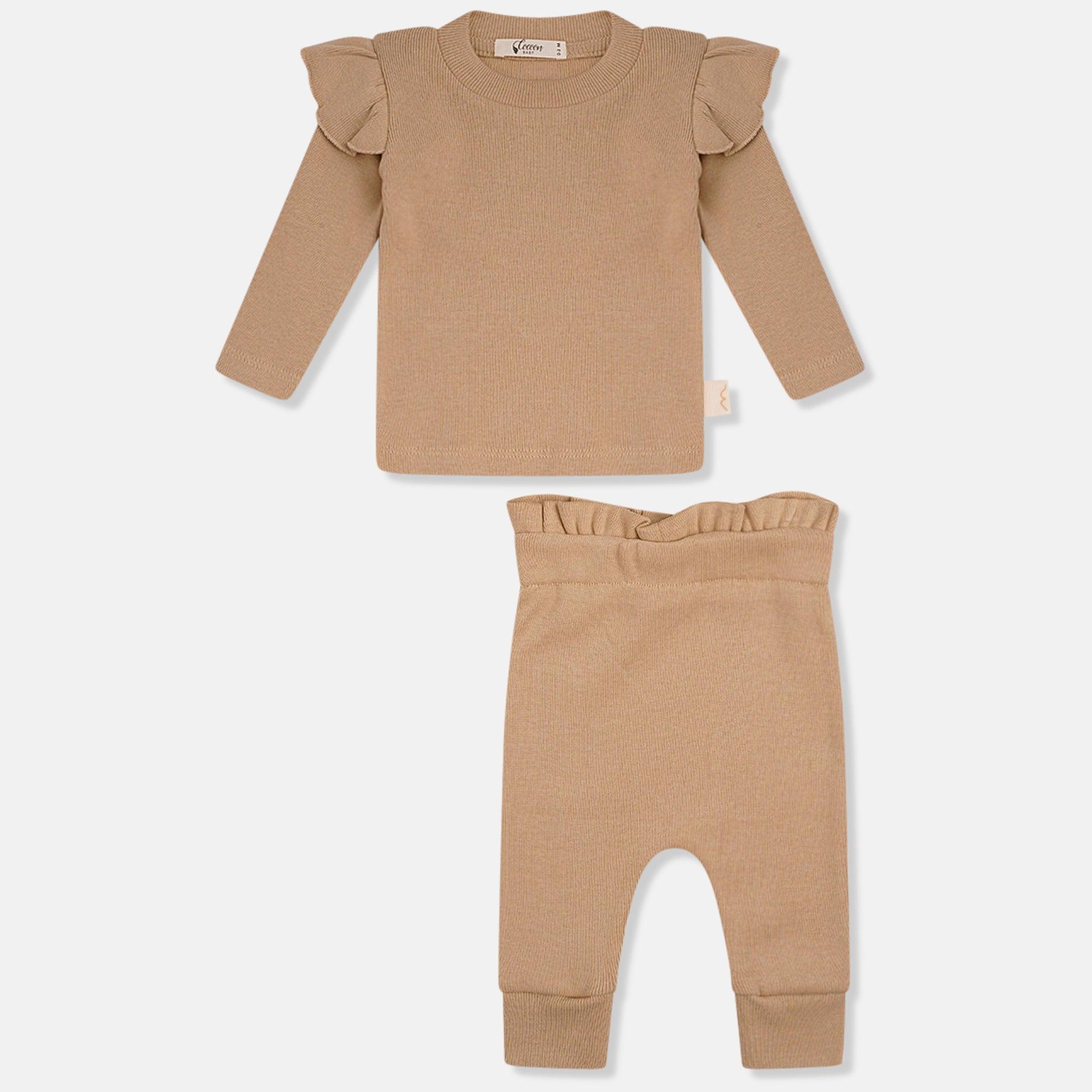 Beige Ruffle Comfort Suit - Cocoon Baby