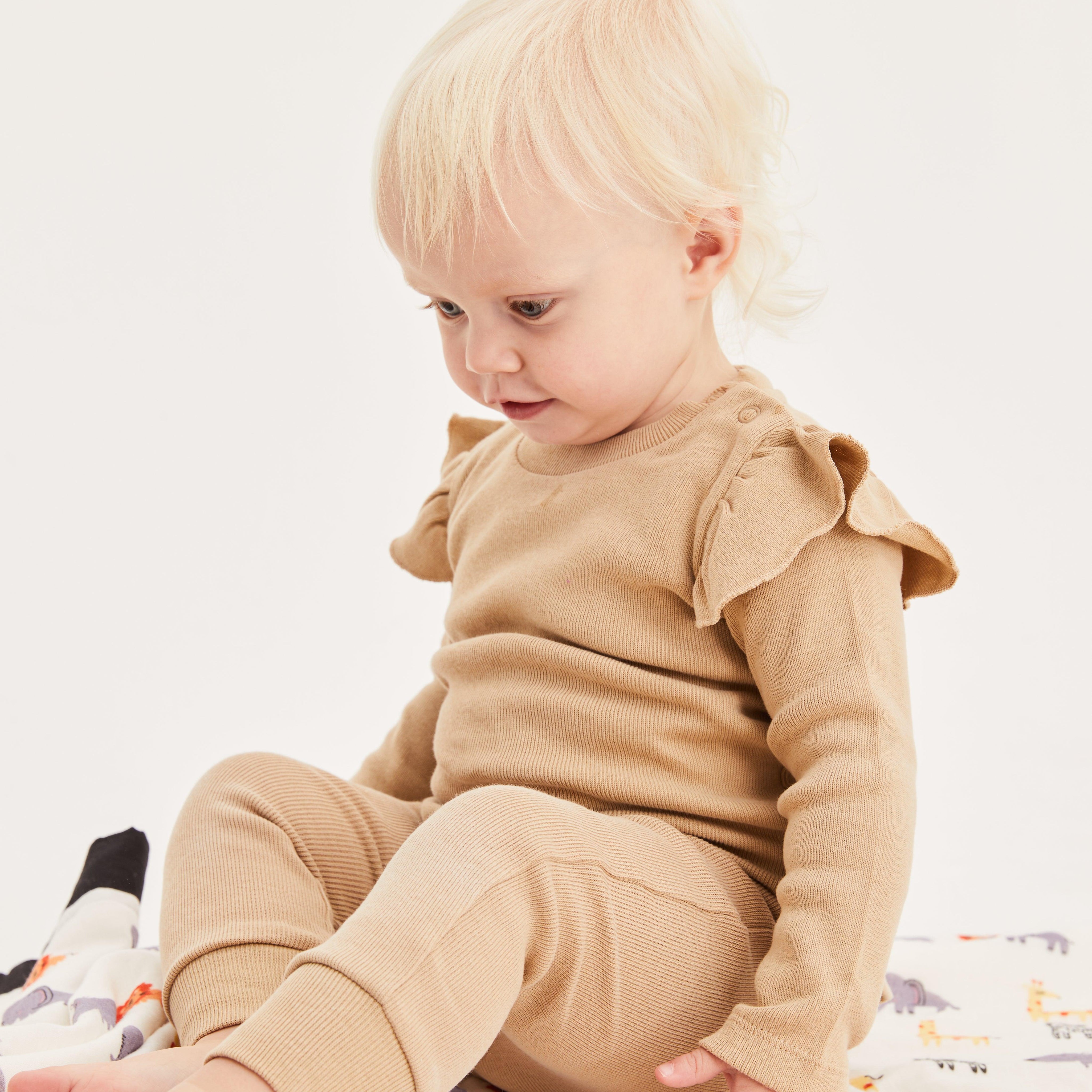 Beige Ruffle Comfort Suit - Cocoon Baby