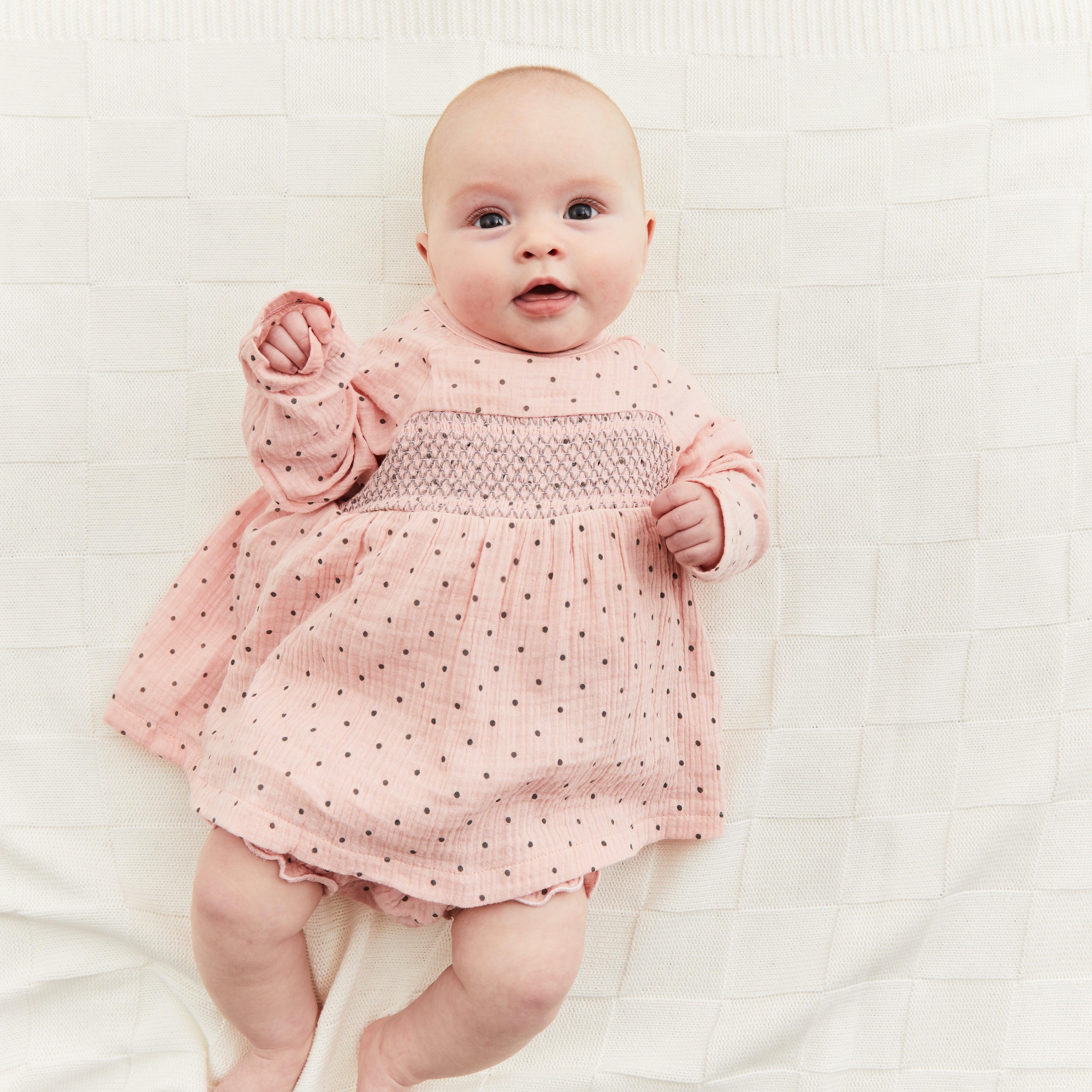 Polka Dot Muslin Dress - Cocoon Baby