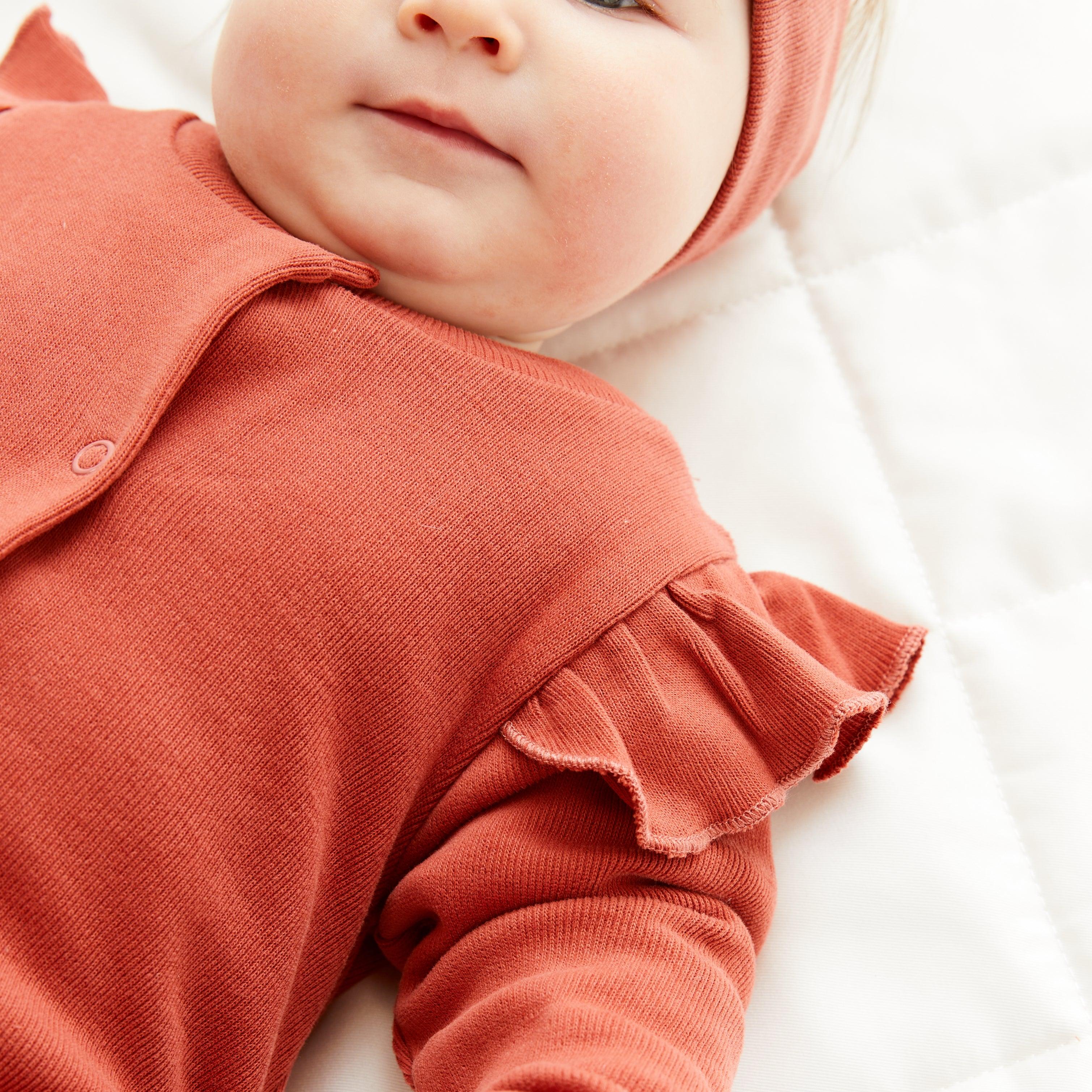 Ribbed Terracotta Sleepsuit & Headband - Cocoon Baby