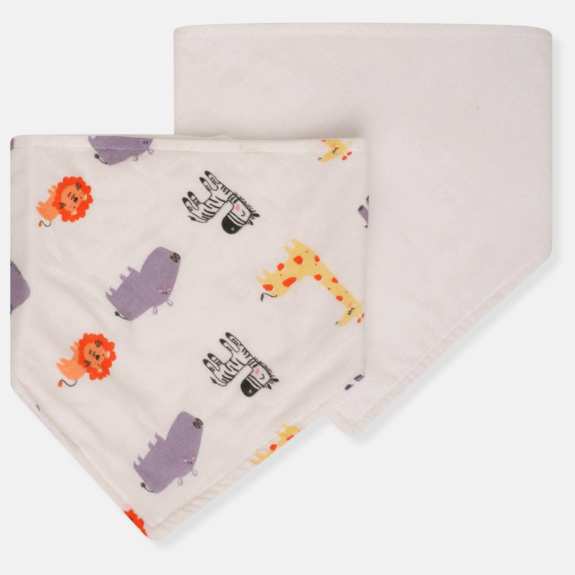 Safari Print Muslin Bibs - Cocoon Baby