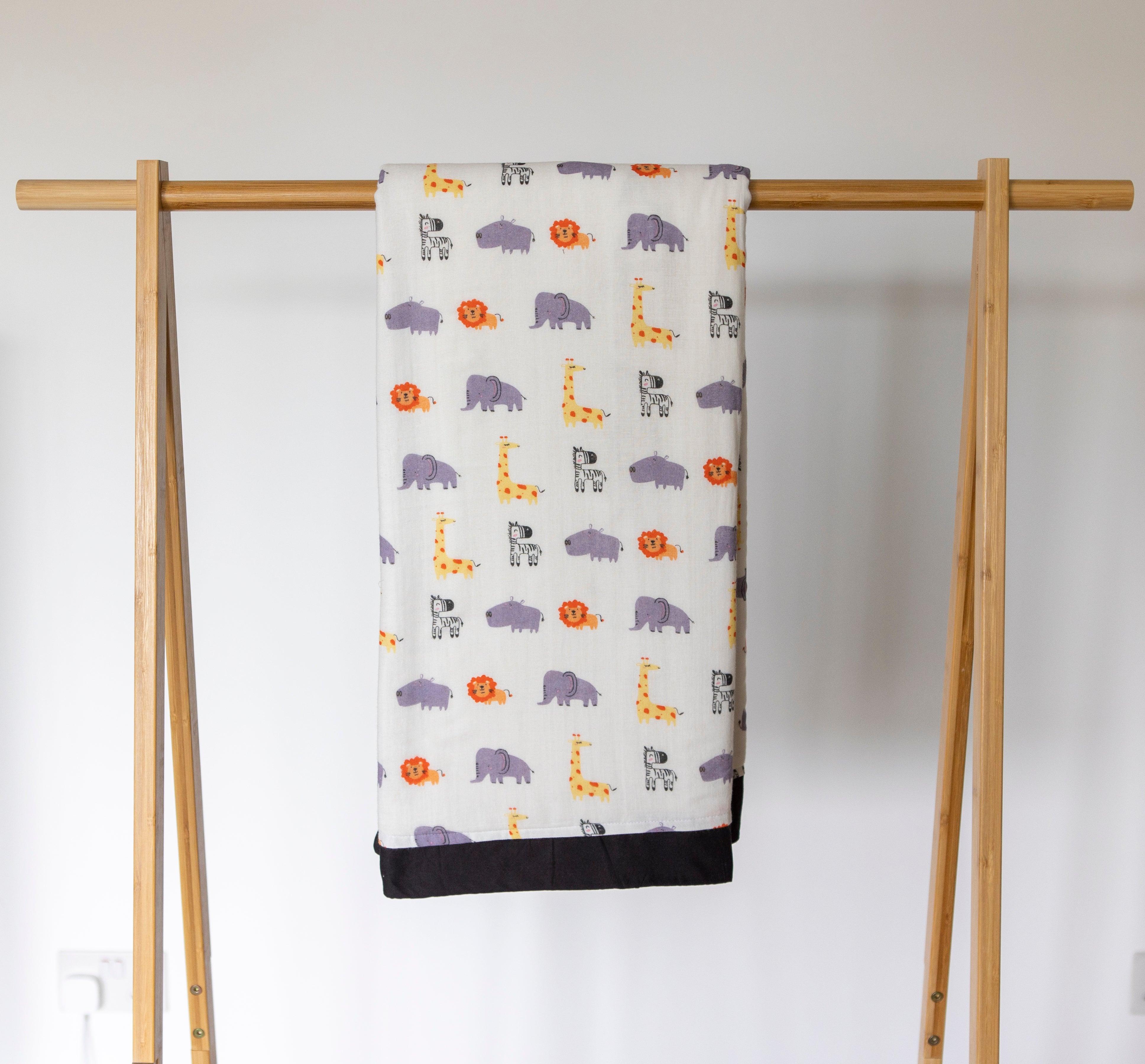 Safari Print Muslin Blanket - Cocoon Baby