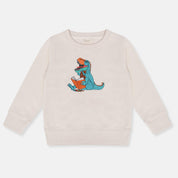 Unisex Cream Reading T-Rex - Cocoon Baby