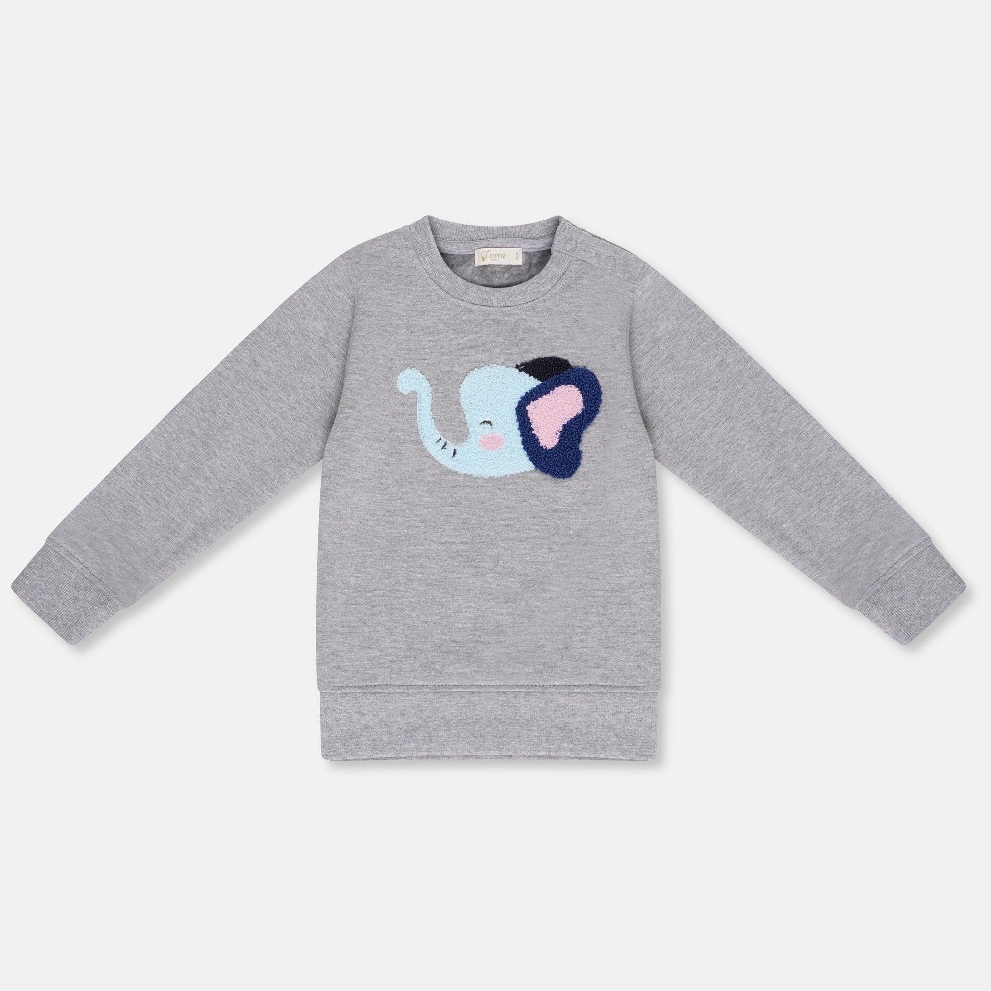 Unisex Grey Elephant Sweatshirt - Cocoon Baby