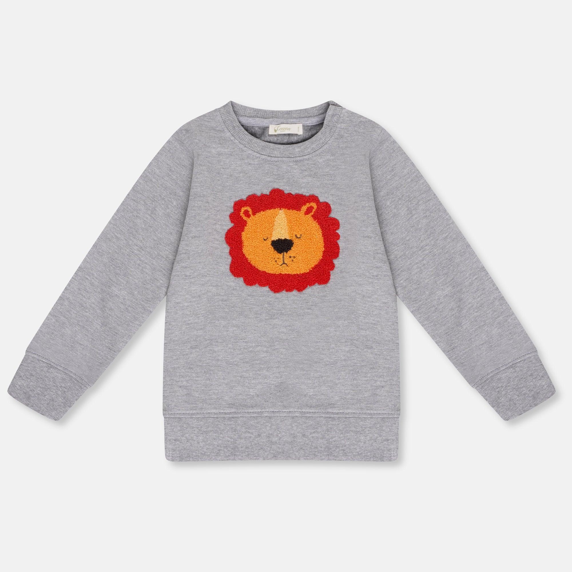 Unisex Grey Lion Sweatshirt - Cocoon Baby