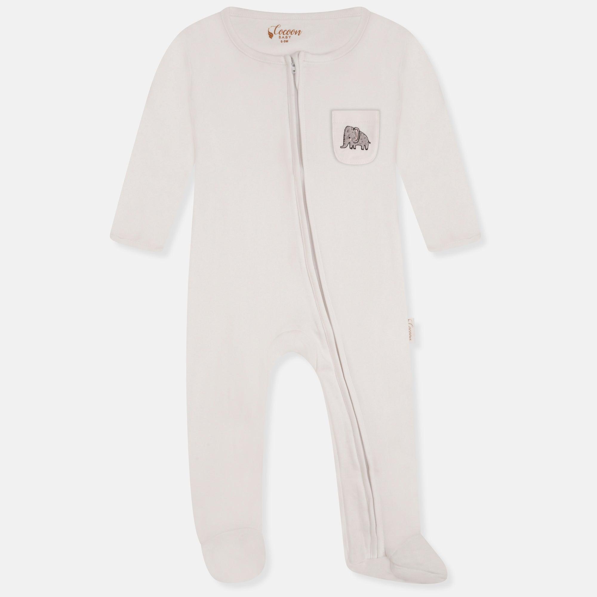 White Tembo Romper - Cocoon Baby