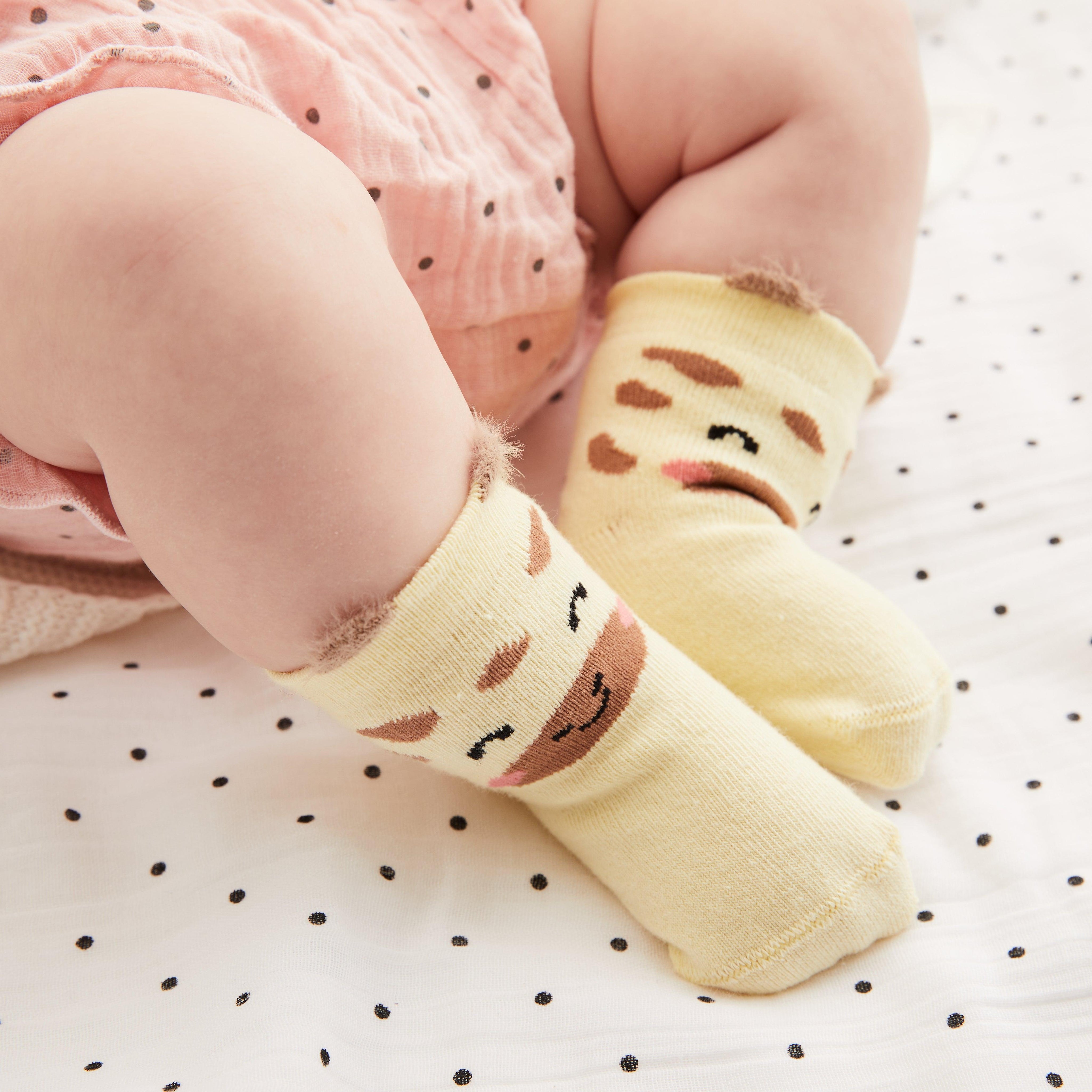 Yellow Fluffy Ears Giraffe Socks - Cocoon Baby